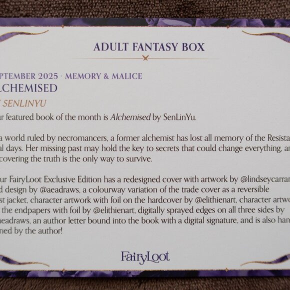 **SIGNED** Alchemised by SenLinYu, FairyLoot Exclusive (See Photos) - Picture 16 of 16
